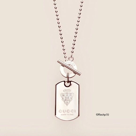 Gucci Other - New Authentic Gucci Crest Dog Tag Toggle Necklace